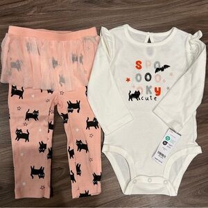 NWT 12 month Spooky girl’s tutu pants and long sleeved bodysuit set